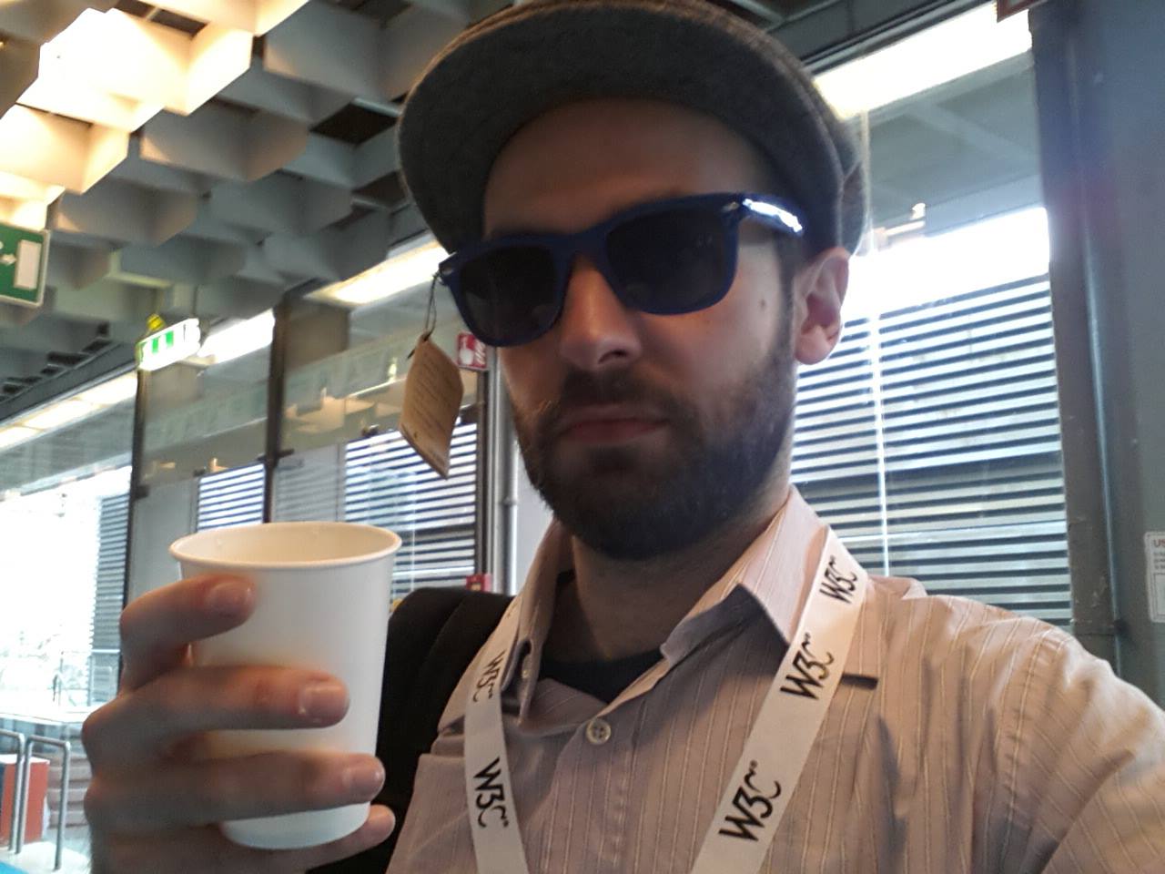 Tommaso Soru wearing a W3C lanyard at The Web Conference (WWW 2015), Florence